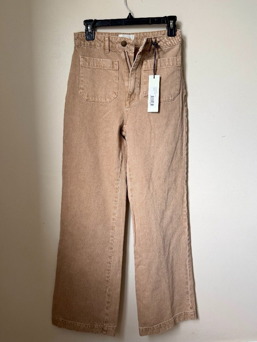 Rollas High Rise Wide Leg Jeans Size 26 | Tan Beige Cotton Denim | NWT